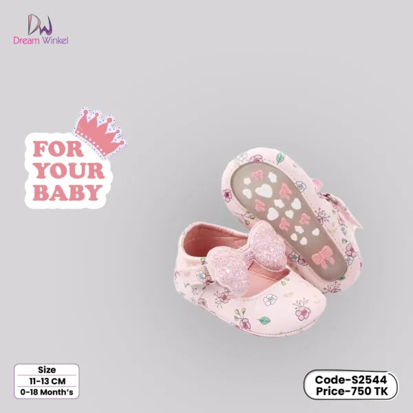 Baby Shoes Spring and Autumn Newborn Kids Bow Cute Princess Shoes-Pink