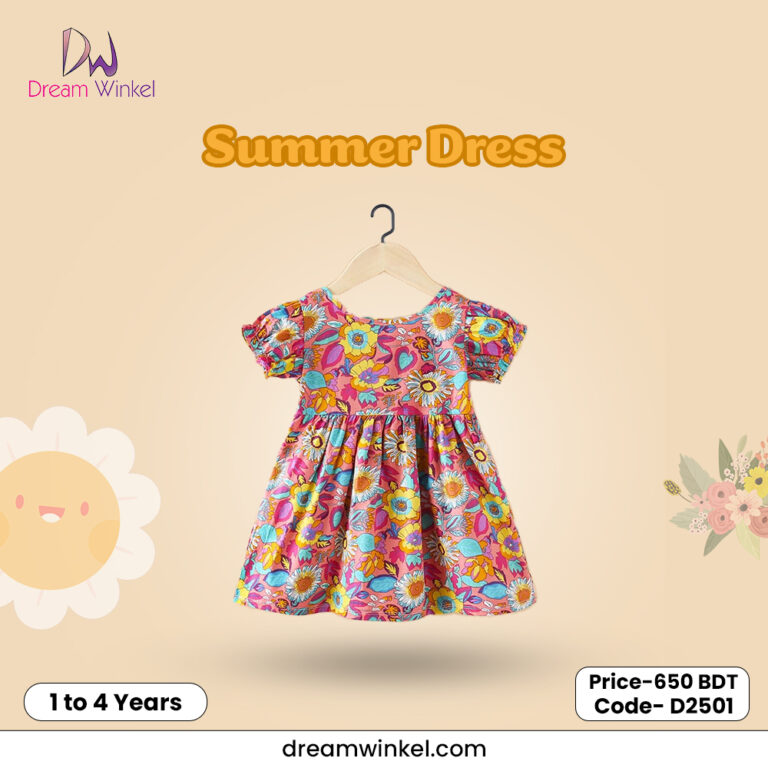 Children Short Sleeve Princess Dress - Purple Flora